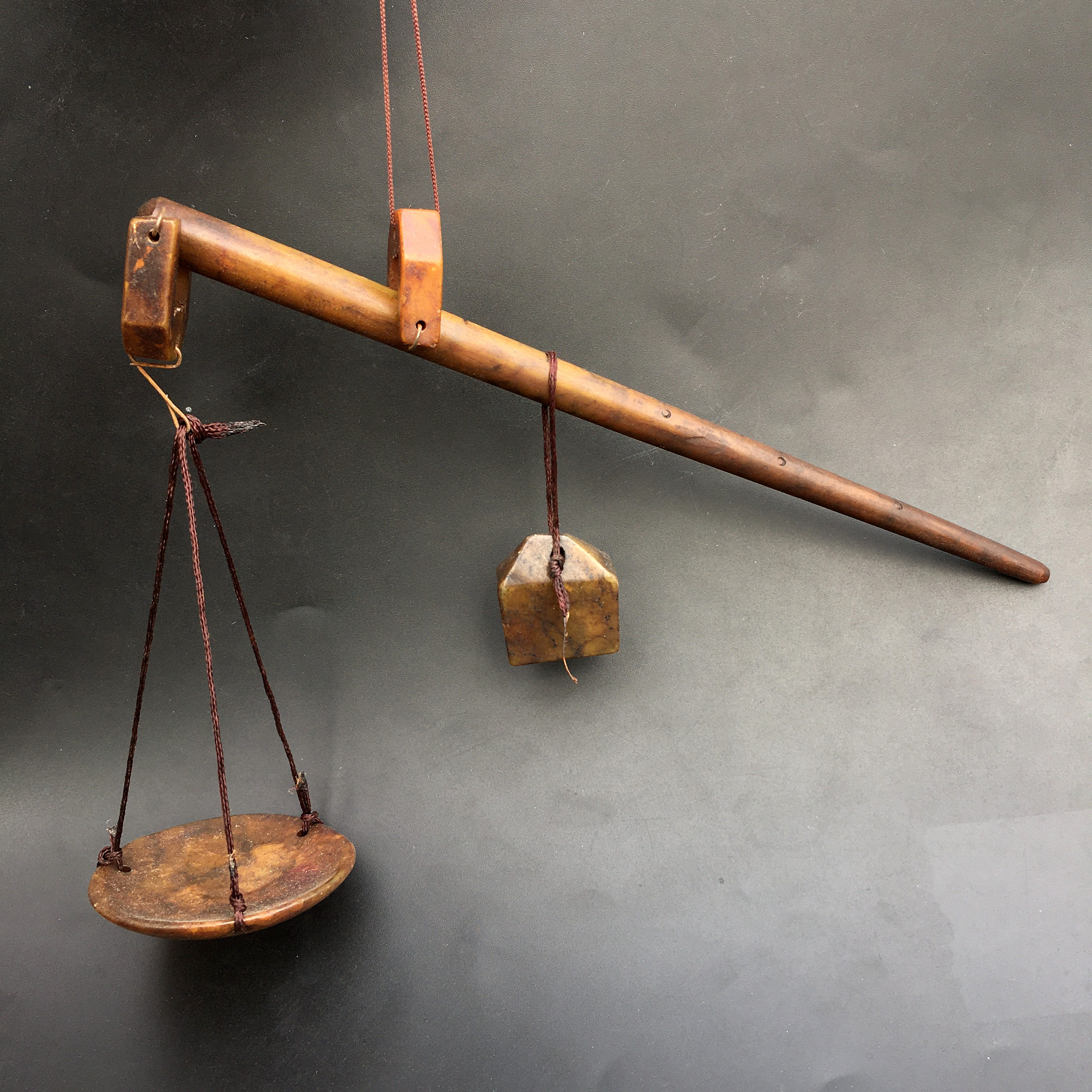 古玩杂项明清古代玉称中药称仿古岫玉做旧古董玉器摆件仿玉石小称