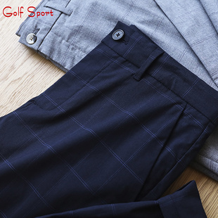2023夏季新品高尔夫服装男golf男士格子长裤golf球裤男裤透气包邮