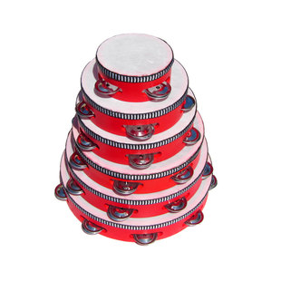 北京舞蹈学院考级儿童手铃鼓铃铛碰钟手鼓幼儿园老师用原木红铃鼓