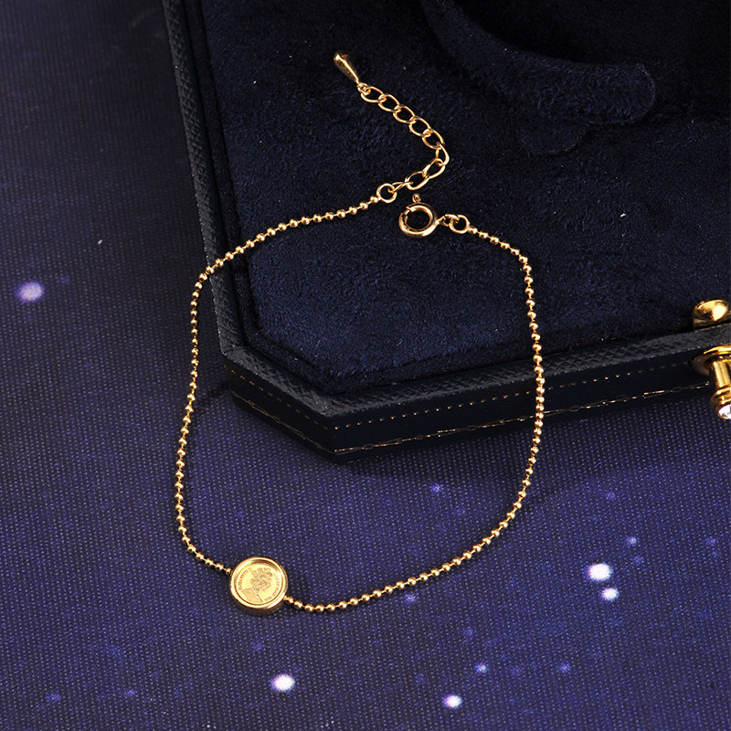 爱之家 韩国14k金手链女正品新款时尚女王牌小金珠k金手链 144500