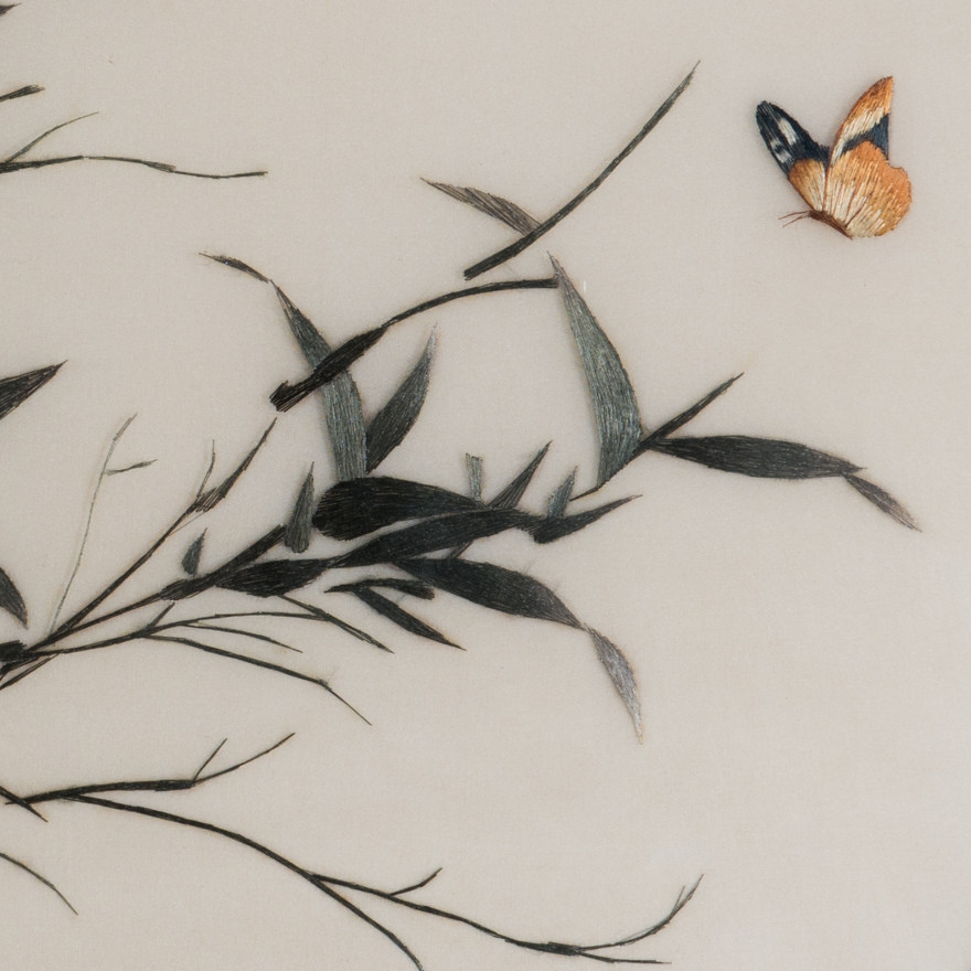 纯手工真丝 精品苏绣挂画《小青竹系列三》刺绣