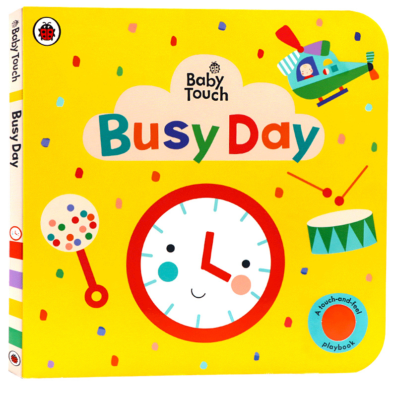 现货 进口英文原版 Ladybird Baby Touch Busy Day 小瓢虫触摸书忙碌的一天 时间认知大开本纸板触摸翻翻书0-1-2-3岁宝宝感官训练