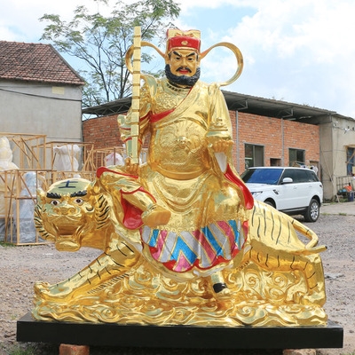 赵公明财神骑虎像树脂图片