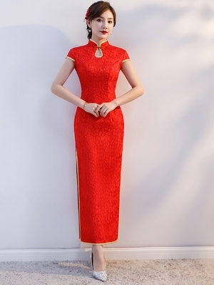 礼仪服装迎宾礼服长款图片