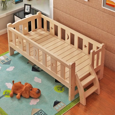 玖悦儿童床实木单人床男t孩女孩床边床加宽小床带护栏婴儿拼接大