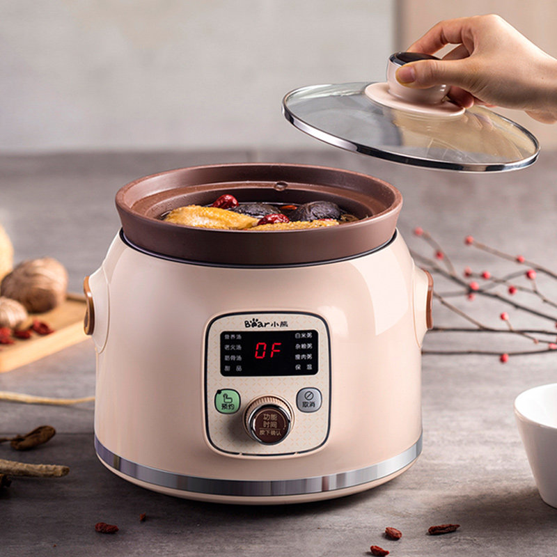 小熊紫砂锅电炖锅煲汤家用全自动多功能电炖盅砂锅煮粥神器3人2升