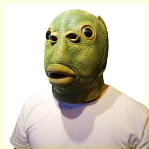 红绿异味胖头鱼套鱼头面具恶棍搞笑头套鱼人绿色情侣笑面个性鱼滑