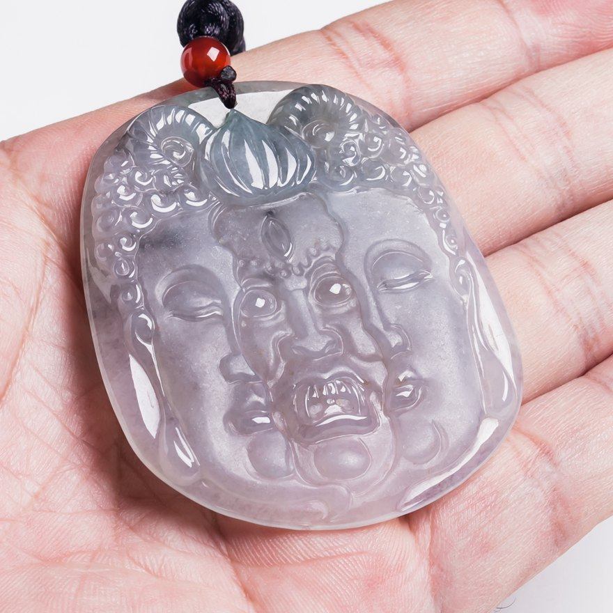 老坑冰种翡翠一念成佛一念成魔牌 34.16g(含绳重)