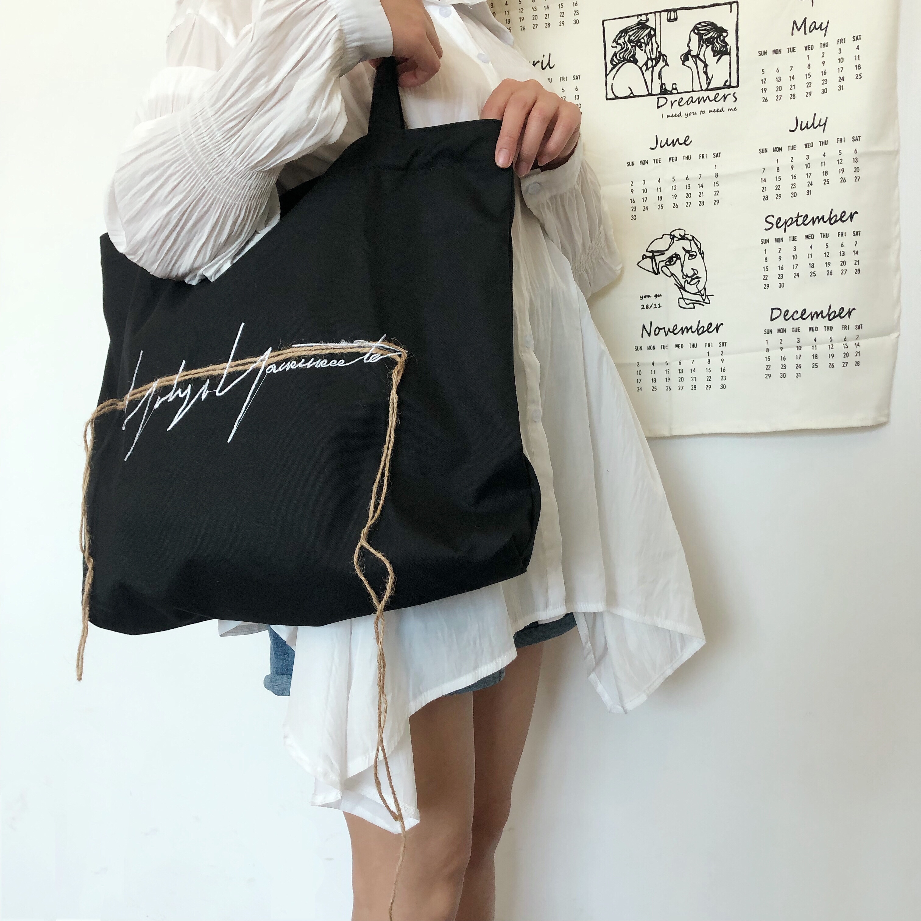 2019AA复古LifeTrend暗黑风格原宿ins街拍男女同款帆布包大包布袋|ruв категории Сумки, Г - жа сумки - от Buy2taobao.com для оказания профессиональной услуги покупки агента Taobao
