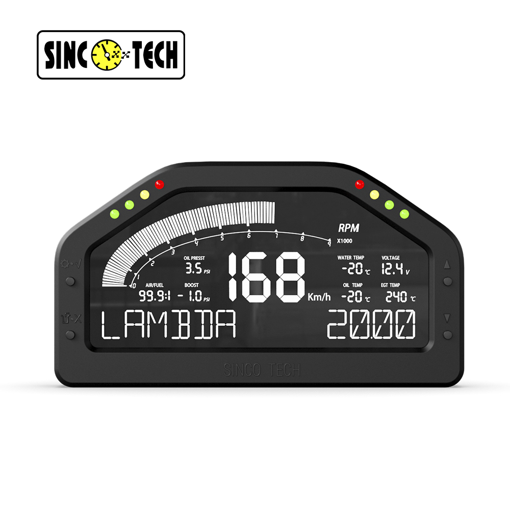 SINCO TECH汽车通用改装仪表传感器套黑白屏七彩背光中英DO926WB