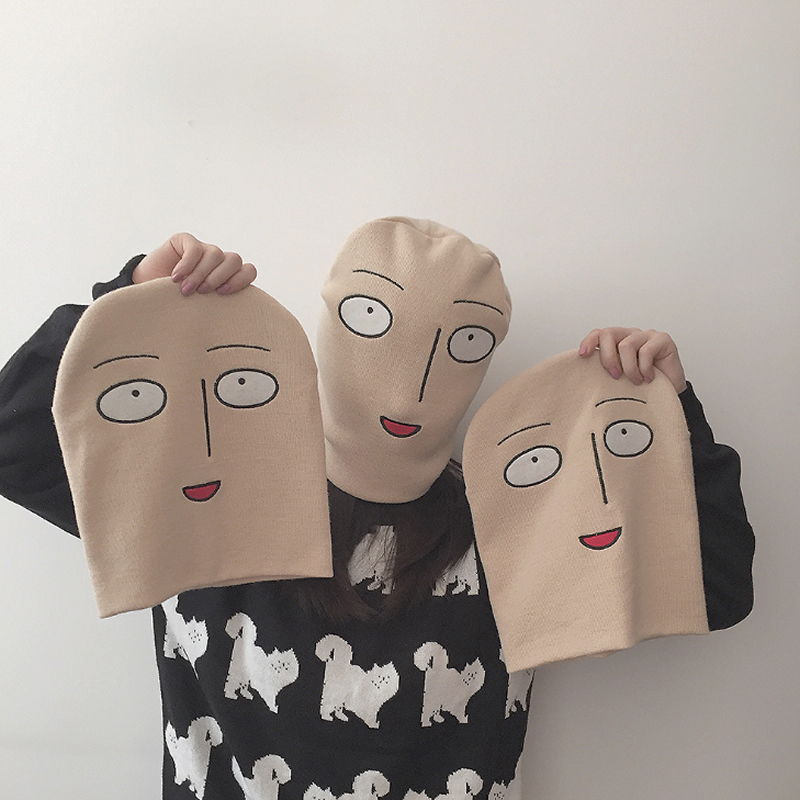 一拳超人光头琦玉茫然脸中二搞怪表情针织毛线帽男女秋冬套头帽潮|ruв категории Аксессуары, шляпа - от Buy2taobao.com для оказания профессиональной услуги покупки агента Taobao