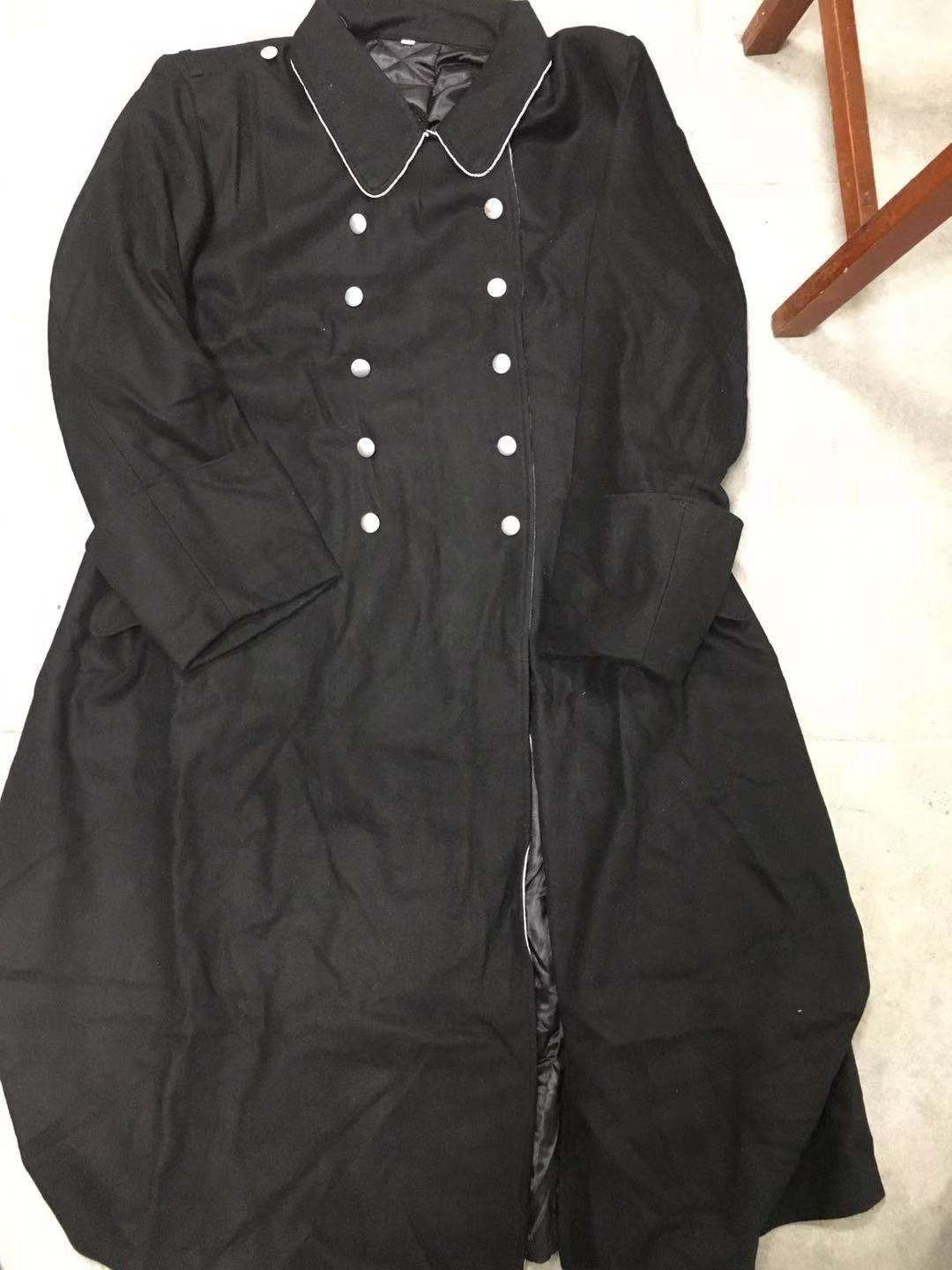 德军32精英军官黑毛呢大衣 黑呢子风衣 m32黑呢军官大衣