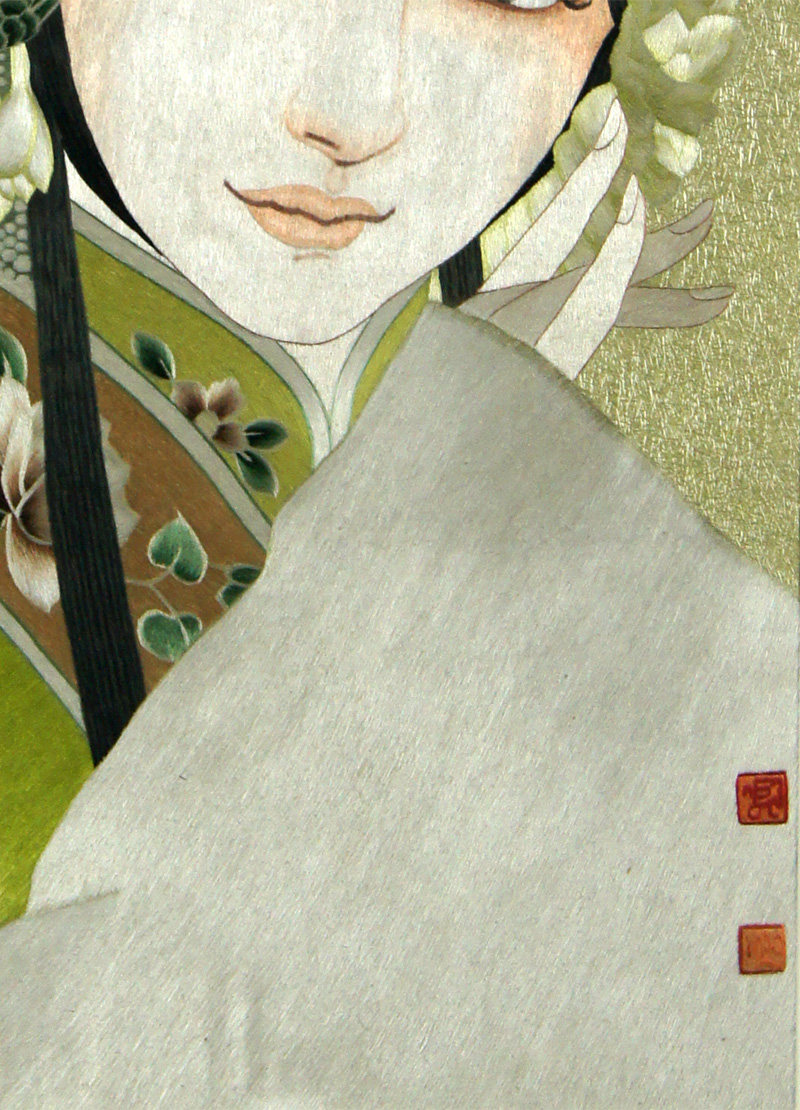 苏绣单面绣 《青衣》刺绣