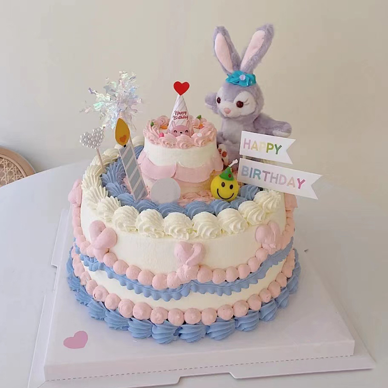 星黛露生日蛋糕装饰兔子摆件儿童小女孩少女生日甜品台派对装扮