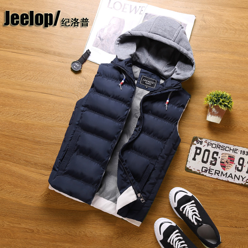 2017新款秋鼕休閑男士羽絨棉馬甲男外套韓版潮流帥氣坎肩百搭背心