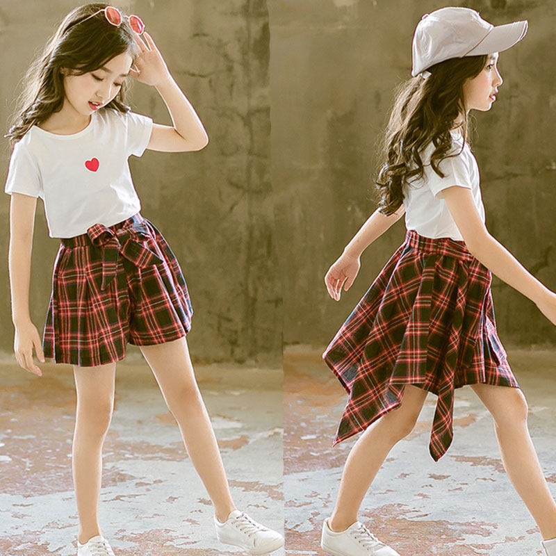 女童夏季套装霸气中大童女装洋气时尚儿童夏天套装13岁女童衣服潮