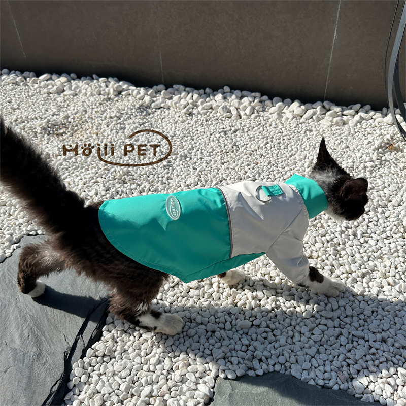 HOiii PET 原创防水冲锋衣德文猫衣服户外无毛猫衣服外套潮酷反光