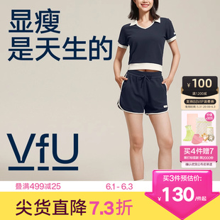 VfU运动休闲短裤女2024新款夏季小个子跑步裤子薄款美式三分裤