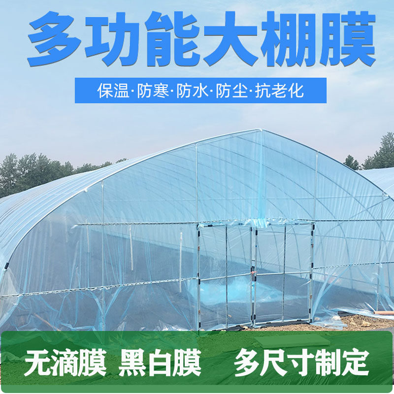 进口抗老化大棚膜无滴膜消雾po膜养殖黑白膜加厚透明白膜保温防寒