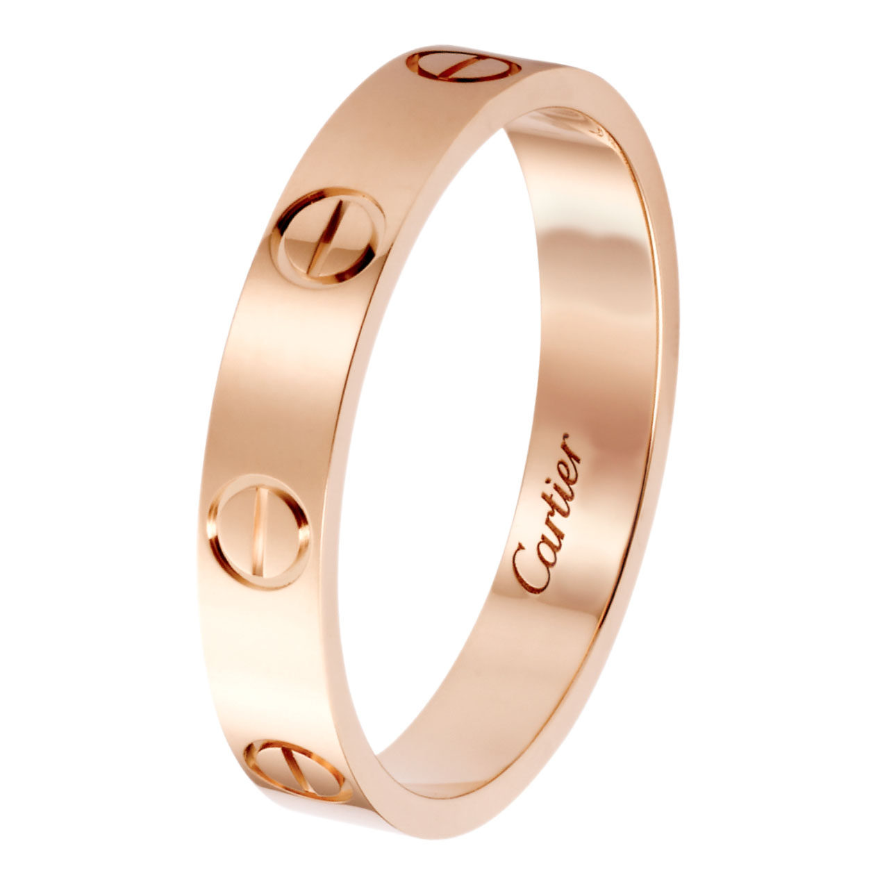 [9.8新]卡地亚cartier女士love750玫瑰金窄版戒指50号