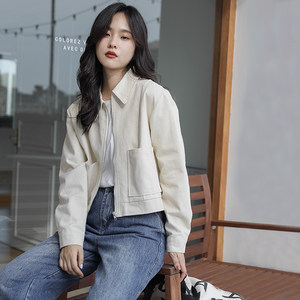 短外套女士小个子白色薄款工装设计感小众早春秋奶系穿搭韩系高级