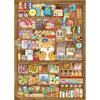 新款印花正品dmc十字绣客厅卧室玄关卡通画秋田便利店柴柴杂货店