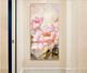 新款印花DMC十字绣客厅玄关竖版大幅花简约现代 花开富贵粉色牡丹
