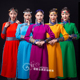 蒙古服饰女士改良蒙古袍长款民族风蒙古族连衣裙日常表演服装新品