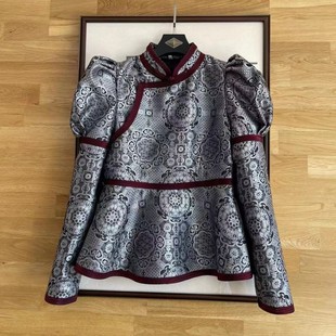 蒙古袍女士手工外套短褂蒙古族日常生活服饰春秋款蒙古服上衣新品