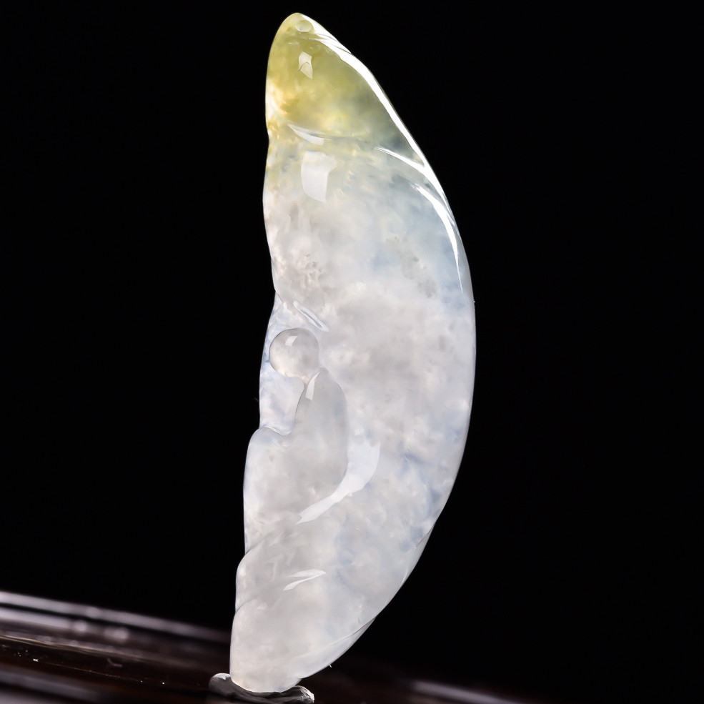 【源头好货-四会】缅甸翡翠意境俏色无相佛吊坠 8.17克