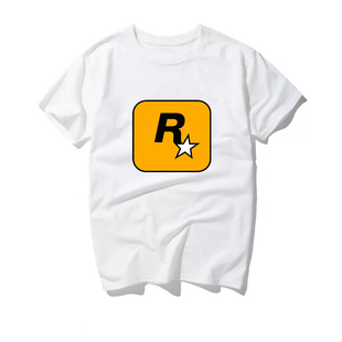 GTA5游戏公司Rockstar Games周边R星标志T恤男女纯棉短袖宽松大码