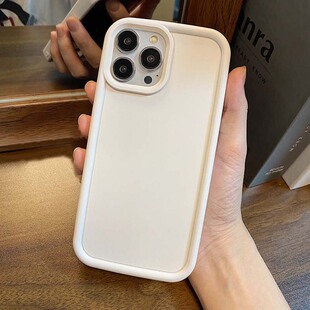 纯色简约适用iphone14promax苹果13手机壳12新款11软壳14pro女13promax防摔13小众高级感情侣手机套男x古董白