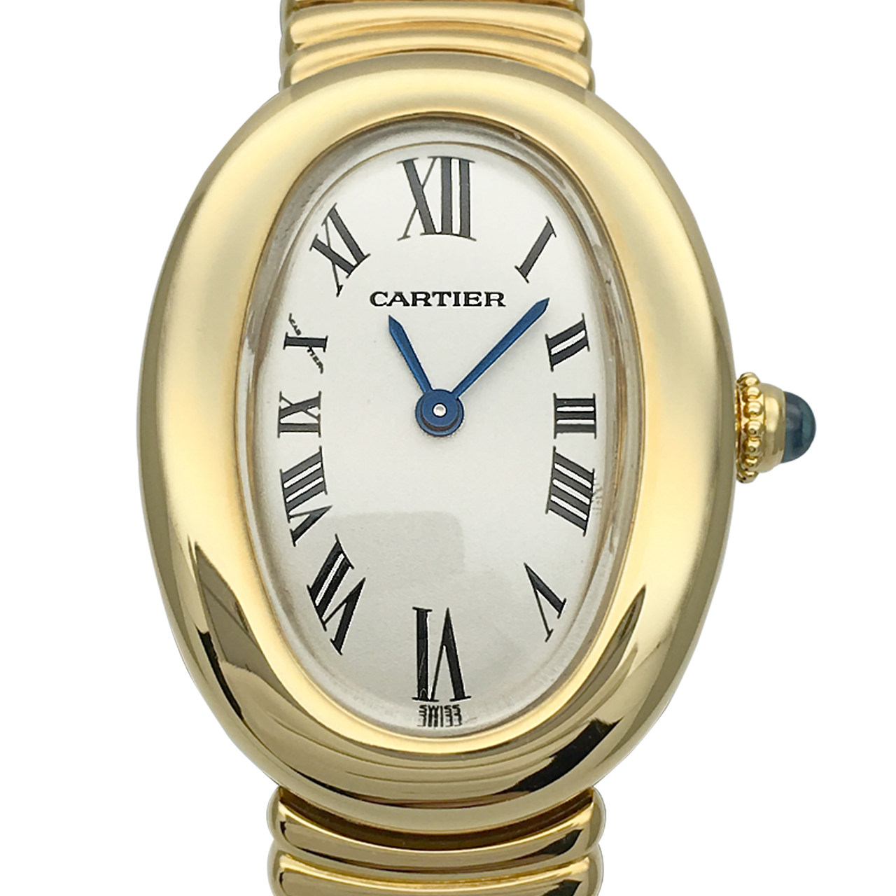 [95新]卡地亚/cartier浴缸系列 女士 18k黄金石英表 st133