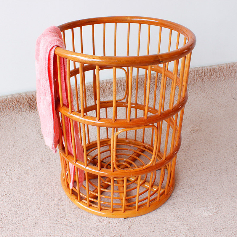 真藤大容量脏衣桶藤编衣篓家居衣筐收纳桶非柳编桶酒店防水污衣篓