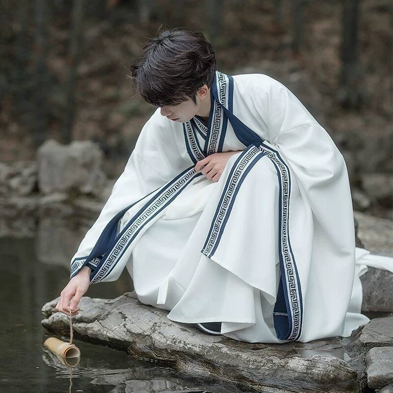 原创汉服男款魏晋风情侣款女扮男装日常广袖交领齐腰套装十二倾依