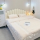 北欧奶白色布艺床1.8米现代简约网红双人床主卧室婚床丝绒儿童床