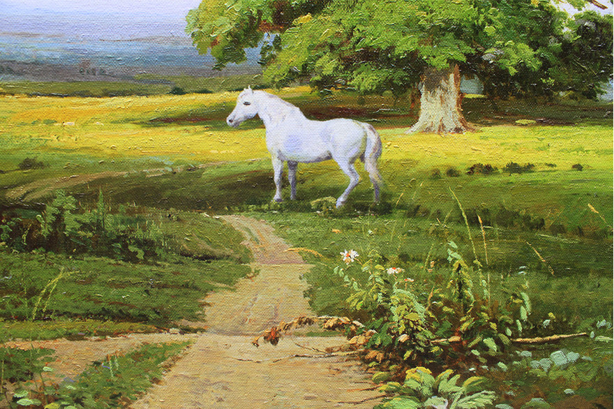 王觉康 《白马行》| 油画