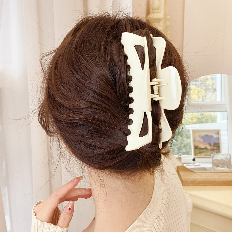 大号抓夹发量多盘发鲨鱼夹韩国优雅气质头发夹子发夹后脑勺发卡女