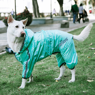 大型狗金色宠物雨衣狗爸独家四脚全包防水雨披冲锋衣金毛阿拉斯加
