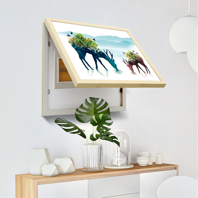 弱电箱电盒挂画会所家用画框家庭电表箱装饰画企业电源箱教室楼道