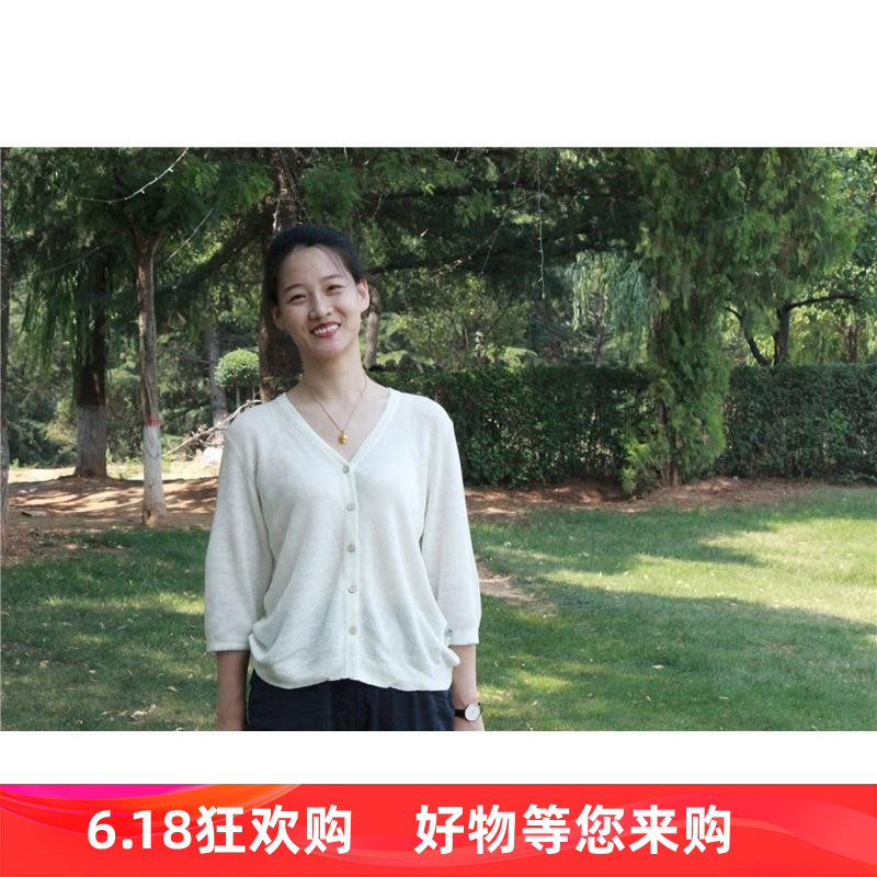 山西绿洲女士汉麻七分袖罩衫开衫汉麻 吸汗透气亲肤 简约