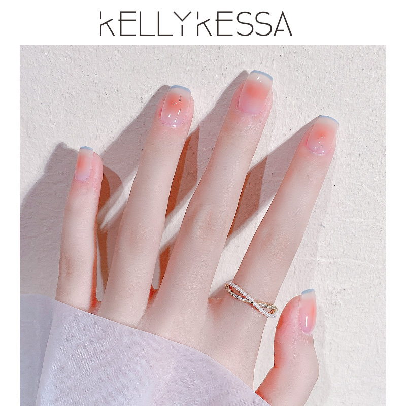 kellykessa凯莉凯莎腮红法式晕染美甲2022秋冬指甲油胶网红美甲