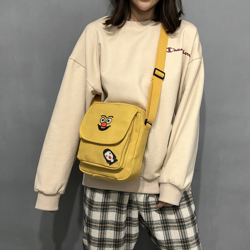 芝麻街帆布袋ins中包斜挎包包女2019春款学生韩版百搭单肩两用包|ruв категории Сумки, Г - жа сумки - от Buy2taobao.com для оказания профессиональной услуги покупки агента Taobao