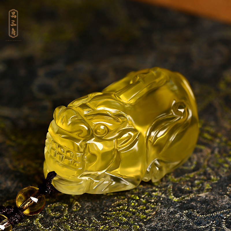 天然黄水晶貔貅吊坠男士女款项链饰品