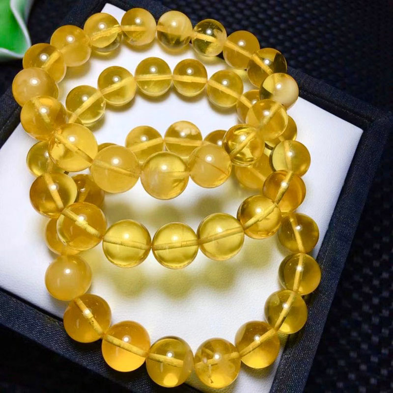 天然俄料蜜蜡金绞蜜蜜蜡手串男女款琥珀原石圆珠手链支持检测