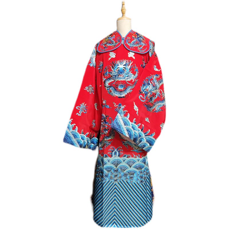 戏曲演出服装戏剧京剧豫剧包公花脸蟒袍皇上龙袍小生老生团龙男蟒