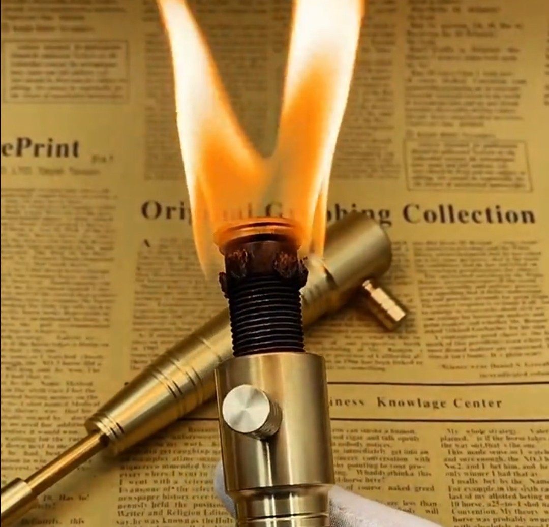 纯铜手工 黄铜机械战壕 火把火炬 烧火棍 点火器个性煤油打火机男