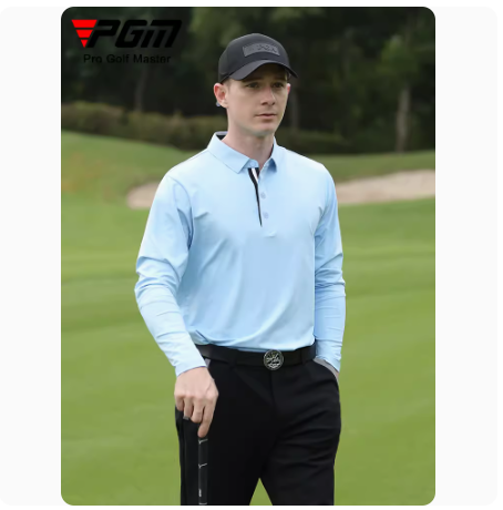 特价PGM春款高尔夫球衣服男长袖t恤弹力golf速干球衣Polo衫促销