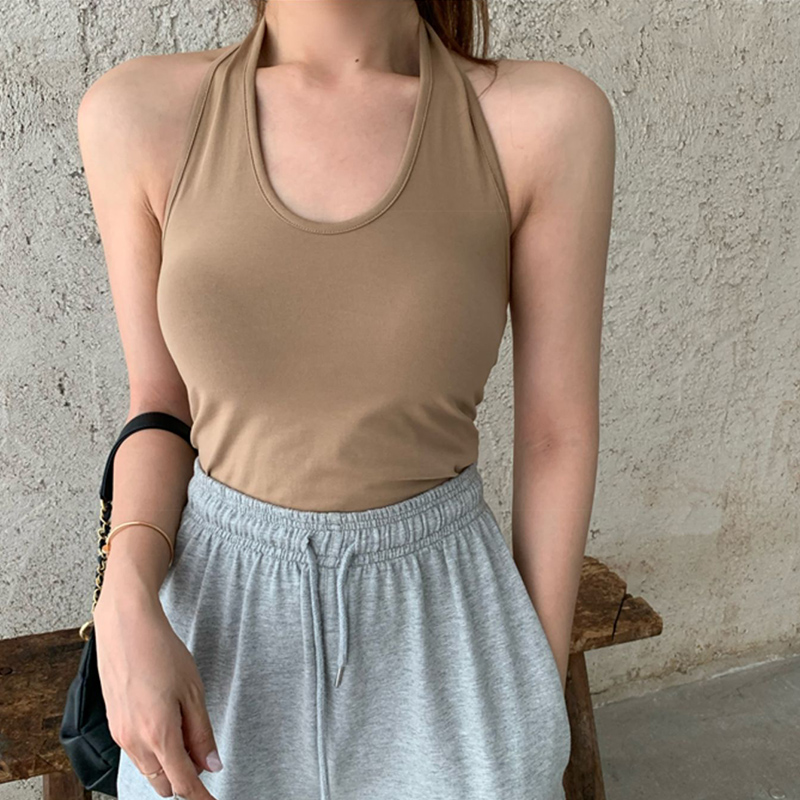 挂脖露背吊带背心春夏季欧美ins上衣辣妹性感背心吊带