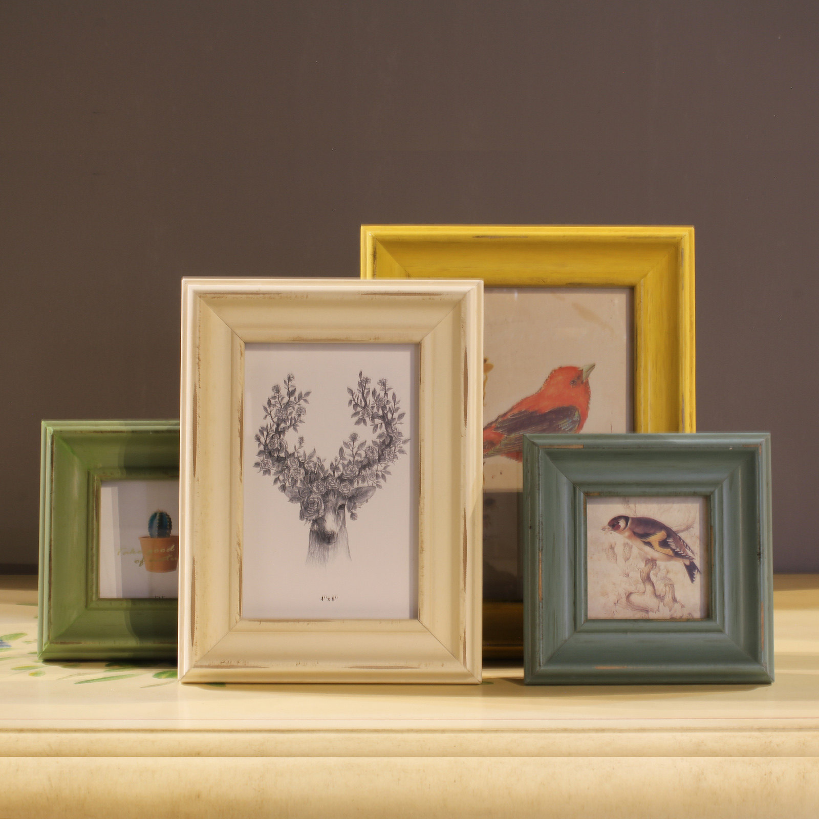 美式乡村北欧风格地中海全实木相框3寸6寸7寸摆台框画框挂框包邮